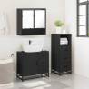 Stylish 3 Piece Bathroom Furniture Set - Black Engineered Wood