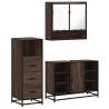 3 Piece Bathroom Furniture Set - Brown Oak Engineered Wood