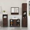 3 Piece Bathroom Furniture Set - Brown Oak Engineered Wood