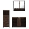 3 Piece Bathroom Furniture Set - Brown Oak Engineered Wood