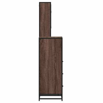 3 Piece Bathroom Furniture Set - Brown Oak Engineered Wood