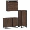 3 Piece Bathroom Furniture Set - Brown Oak Engineered Wood