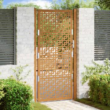 Garden Gate 105x205 cm Weathering Steel Cross Design - Durable & Elega