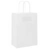 Sustainable Paper Bags with Handles - 50 pcs White | HipoMarket