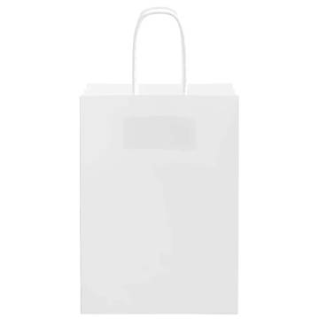 Sustainable Paper Bags with Handles - 50 pcs White | HipoMarket