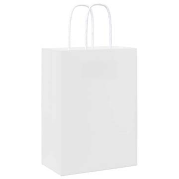 Sustainable Paper Bags with Handles - 50 pcs White | HipoMarket