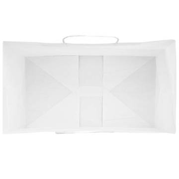 Sustainable Paper Bags with Handles - 50 pcs White | HipoMarket