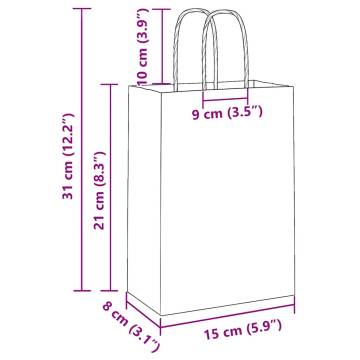 Sustainable Paper Bags with Handles - 50 pcs White | HipoMarket