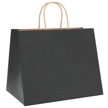 Premium Black Paper Bags with Handles - 50 pcs | Hipo Market