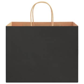 Premium Black Paper Bags with Handles - 50 pcs | Hipo Market