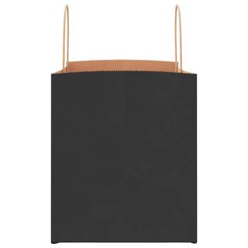 Premium Black Paper Bags with Handles - 50 pcs | Hipo Market