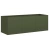 Stylish Olive Green Planter - 120x40x40 cm Cold-Rolled Steel