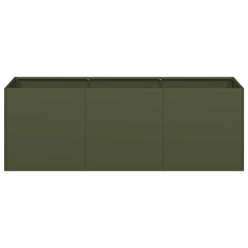 Stylish Olive Green Planter - 120x40x40 cm Cold-Rolled Steel