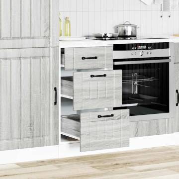 Lucca Grey Kitchen Base Cabinet | Durable Engineered Wood