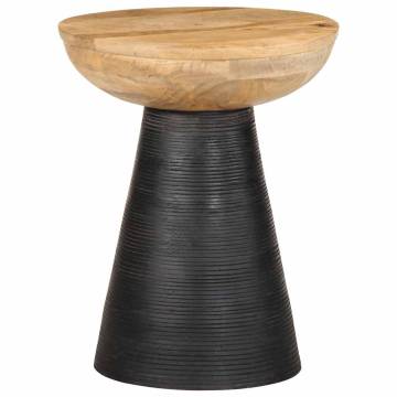 Side Table Black Ø37x45 cm Solid Mango Wood - Trendy & Durable