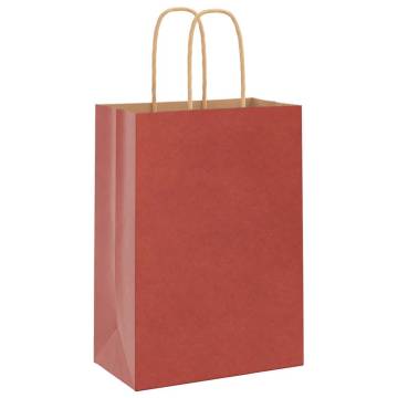 Red Paper Bags 50 pcs with Handles | Eco-Friendly & Durable