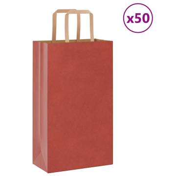 Red Paper Bags 50 pcs with Handles - Eco-Friendly & Durable