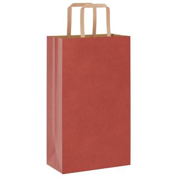 Red Paper Bags 50 pcs with Handles - Eco-Friendly & Durable