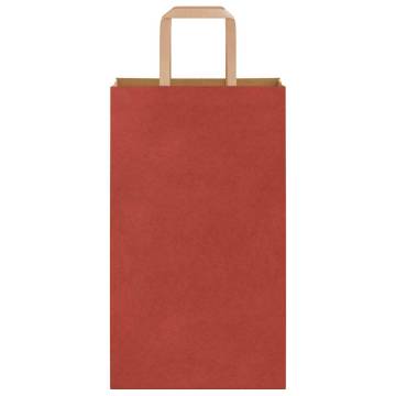 Red Paper Bags 50 pcs with Handles - Eco-Friendly & Durable