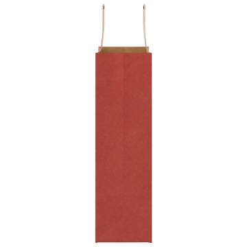 Red Paper Bags 50 pcs with Handles - Eco-Friendly & Durable