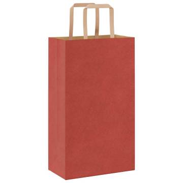 Red Paper Bags 50 pcs with Handles - Eco-Friendly & Durable