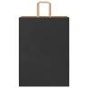 50 Pcs Black Paper Bags with Handles - Eco-Friendly & Versatile