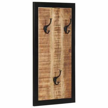 Coat Rack 40x2x80 cm - Solid Rough Mango Wood | Hipo Market