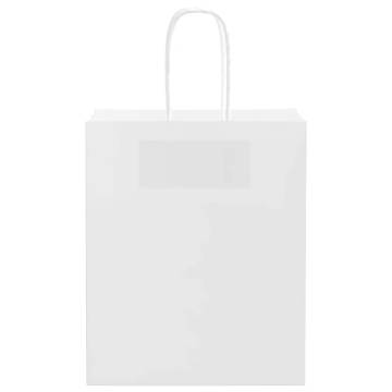 Paper Bags with Handles - 250 pcs, White, 18x8x22 cm