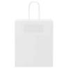 Paper Bags with Handles - 250 pcs, White, 18x8x22 cm