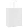 Paper Bags with Handles - 250 pcs, White, 18x8x22 cm