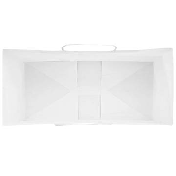 Paper Bags with Handles - 250 pcs, White, 18x8x22 cm