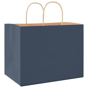 250 Blue Paper Bags with Handles - Sustainable & Versatile