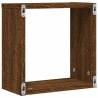 Wall Cube Shelves 4 pcs Brown Oak - Stylish Space Saver