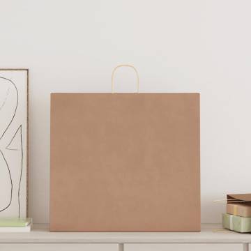 Durable Brown Paper Bags with Handles - 50 pcs | HipoMarket