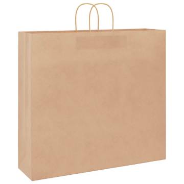 Durable Brown Paper Bags with Handles - 50 pcs | HipoMarket