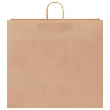 Durable Brown Paper Bags with Handles - 50 pcs | HipoMarket