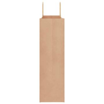 Durable Brown Paper Bags with Handles - 50 pcs | HipoMarket