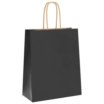 Paper Bags 50 pcs with Handles Black - Eco-Friendly Packaging