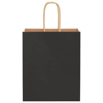 Paper Bags 50 pcs with Handles Black - Eco-Friendly Packaging