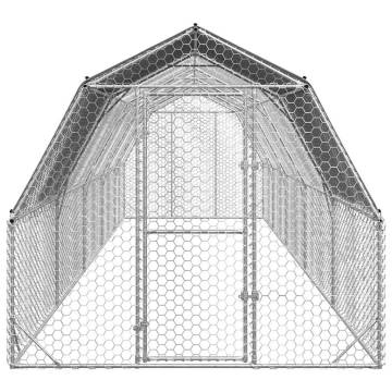 Chicken Run with Roof - 2.5x10m Galvanised Steel