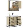  2 Piece Bathroom Furniture Set Sonoma Oak Engineered Wood Colour sonoma oak Number of 1 