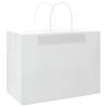 250 White Paper Bags with Handles - Eco-Friendly & Durable