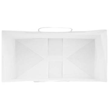 250 White Paper Bags with Handles - Eco-Friendly & Durable