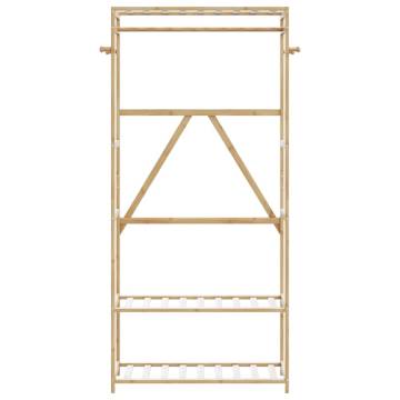 Bamboo Clothes Rack with Shelves | 80x40x175 cm | HipoMarket