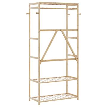 Bamboo Clothes Rack with Shelves | 80x40x175 cm | HipoMarket