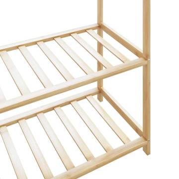 Bamboo Clothes Rack with Shelves | 80x40x175 cm | HipoMarket