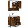  2 Piece Bathroom Furniture Set Smoked Oak Engineered Wood Colour smoked oak Number of 1 