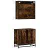 2 Piece Bathroom Furniture Set - Smoked Oak Style | Hipomarket