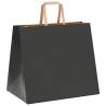 50 Pack Black Paper Bags with Handles - Eco-Friendly & Durable