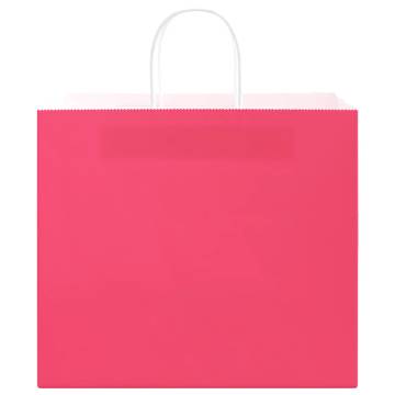 250 Pink Paper Bags with Handles - Eco-Friendly & Durable